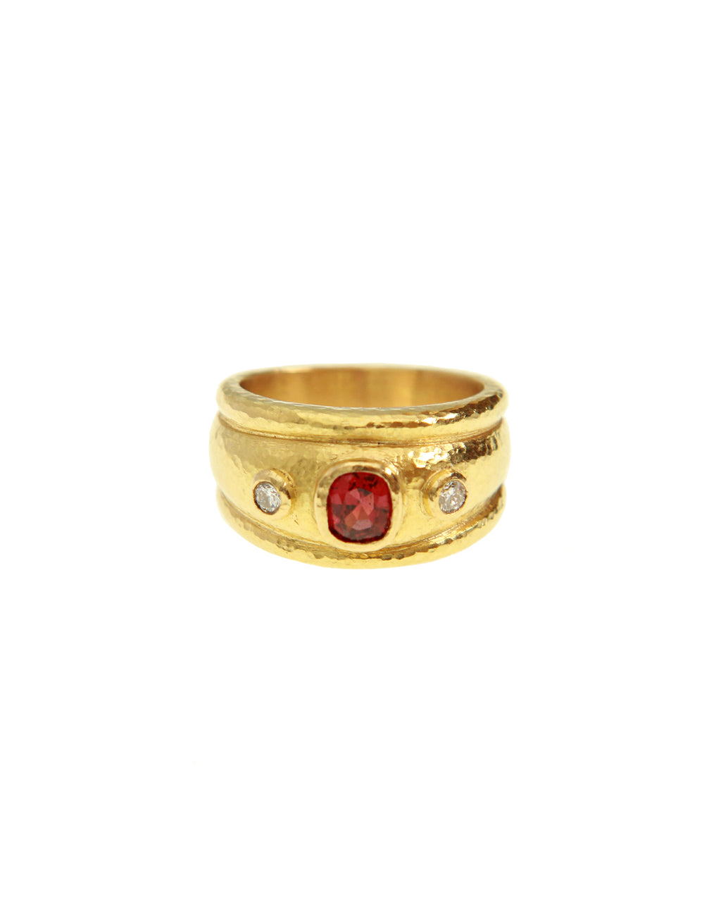 Spinel and Diamond Bombe Ring