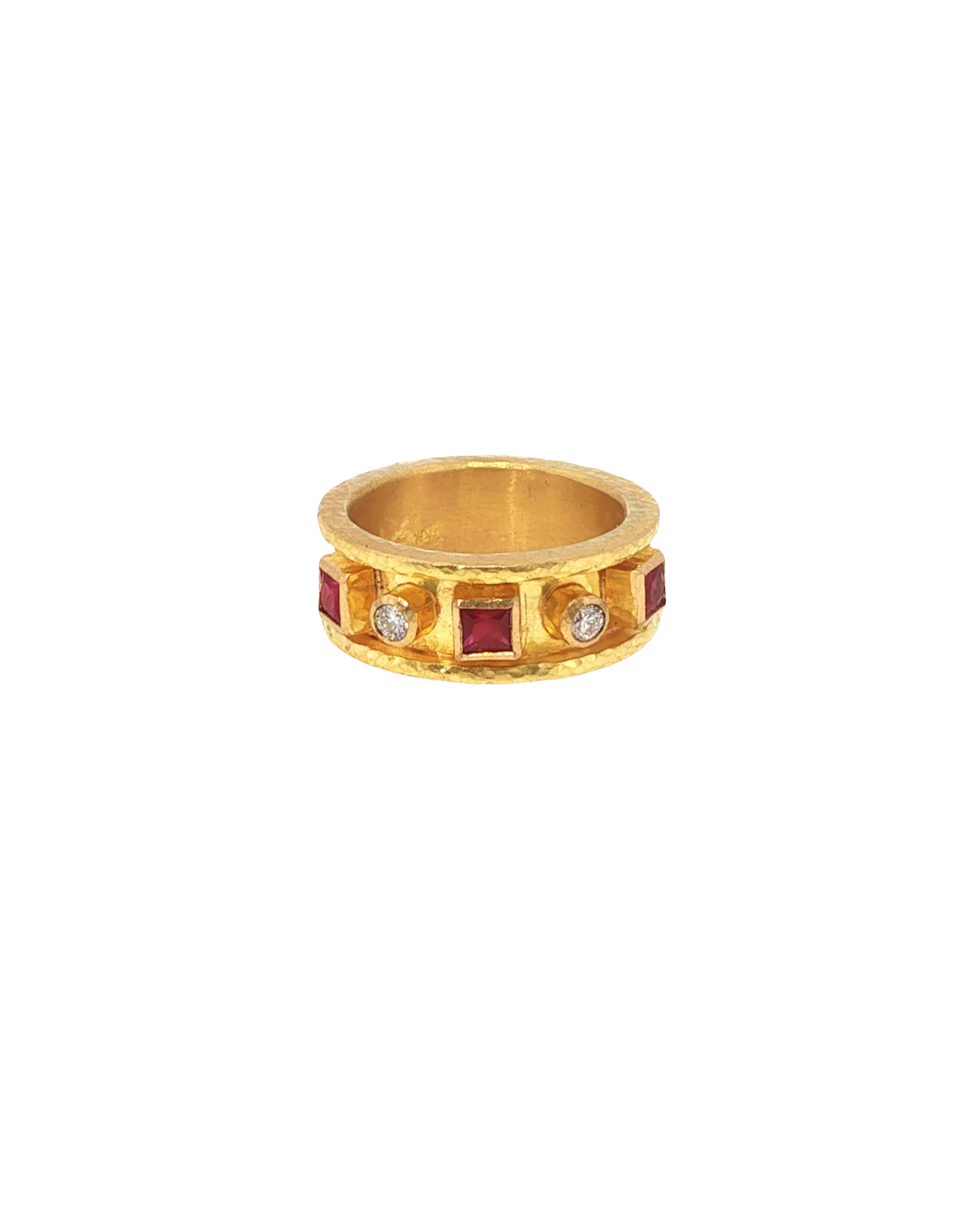Ruby and Diamond Straight Cigar Band