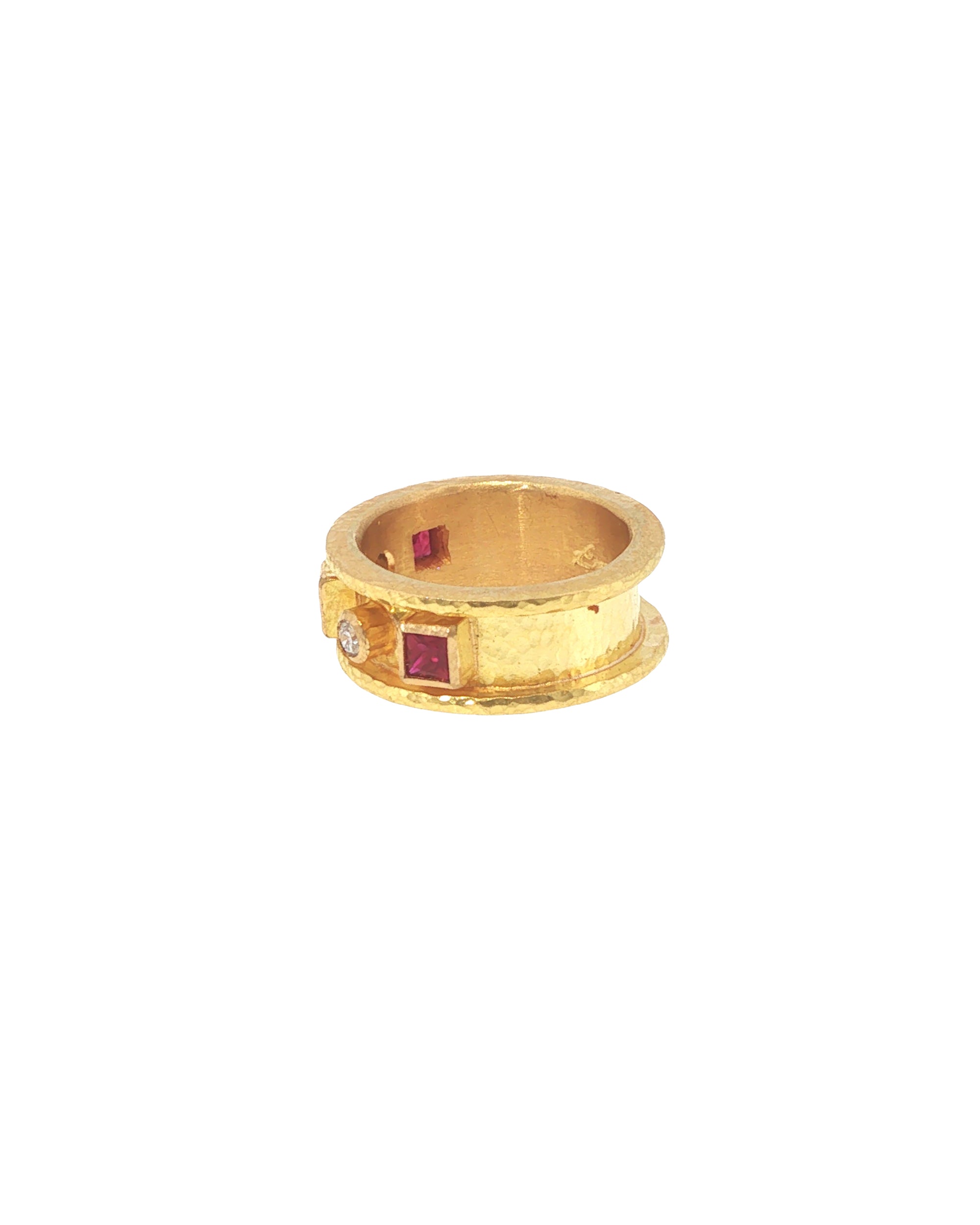 Ruby and Diamond Straight Cigar Band