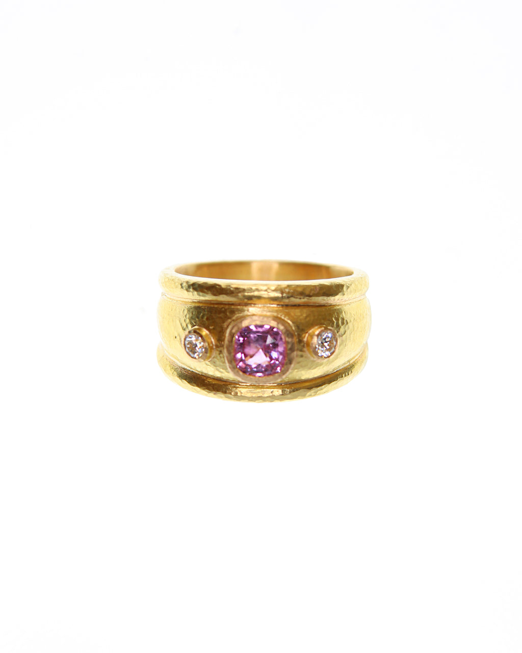 Pink Sapphire and Diamond Ring