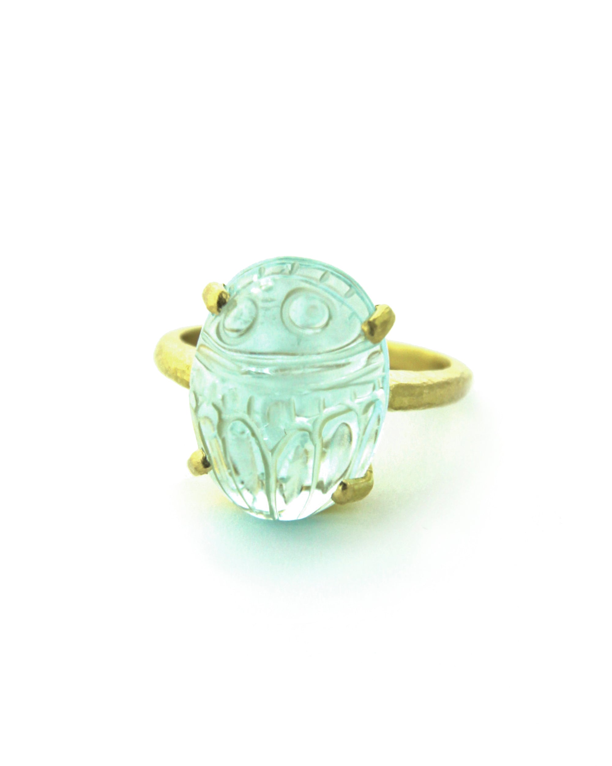 Aquamarine Scarab Ring