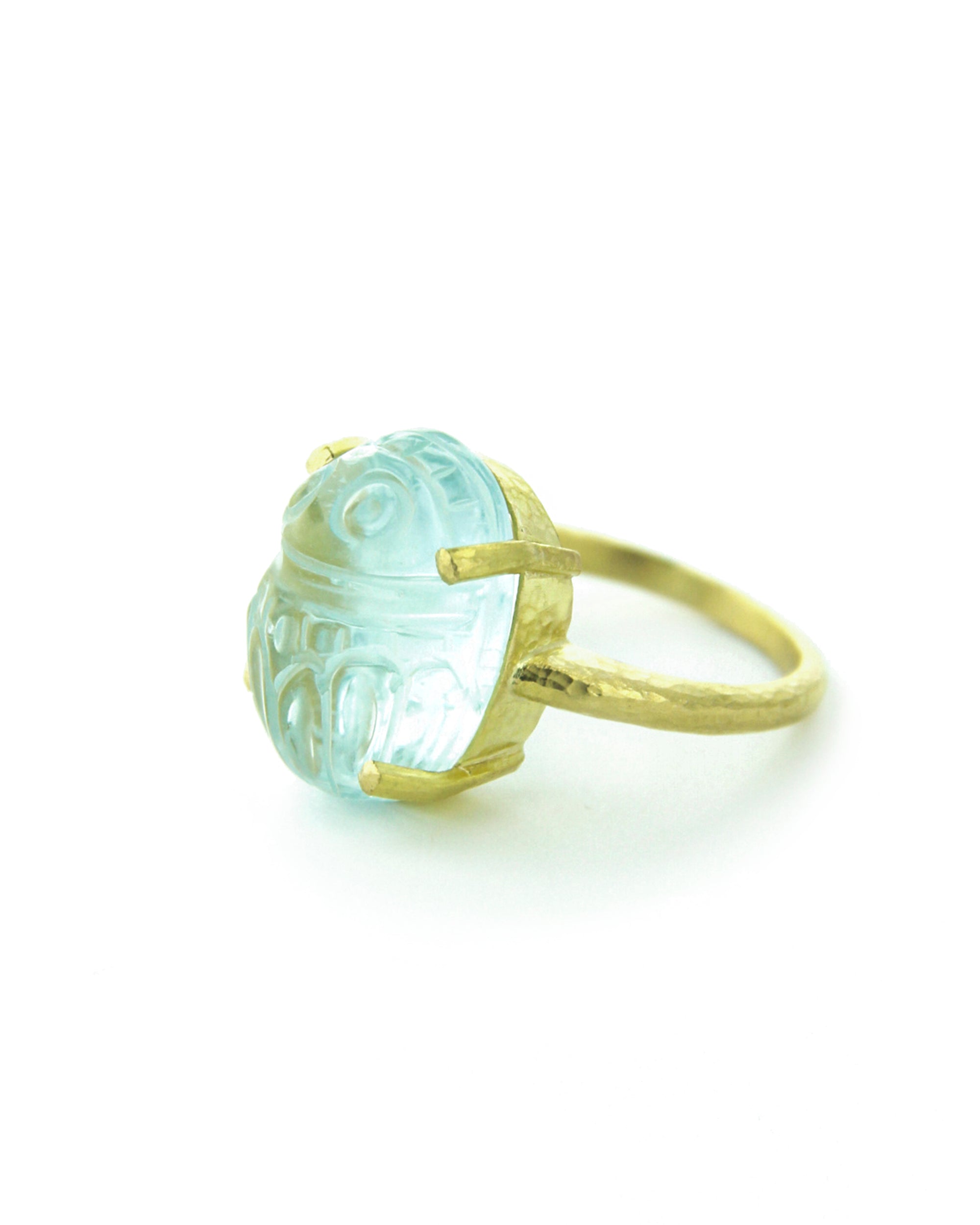 Aquamarine Scarab Ring