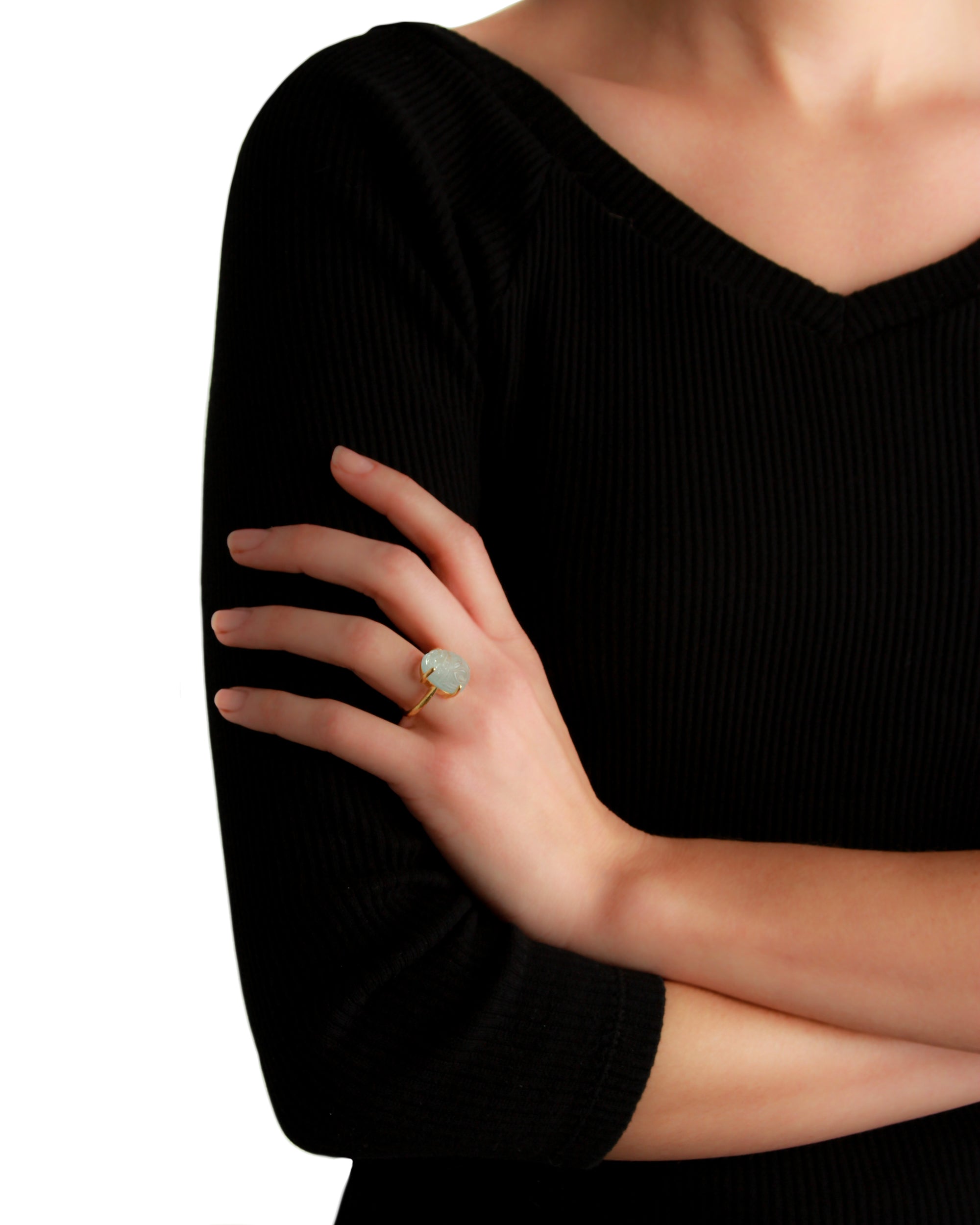 Aquamarine Scarab Ring