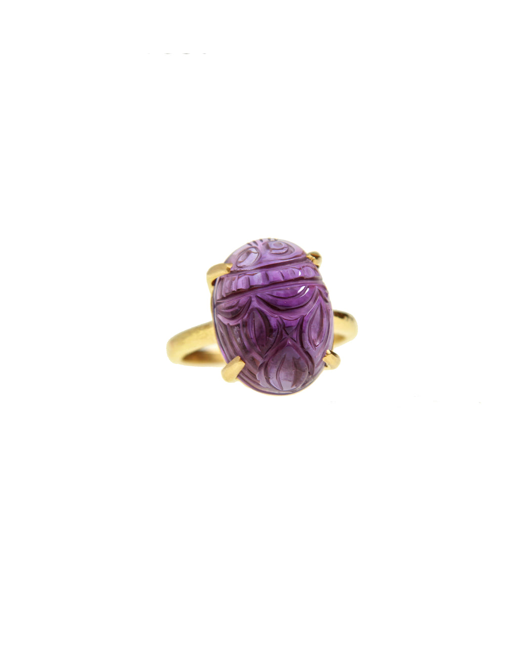 Small Amethyst Scarab Ring