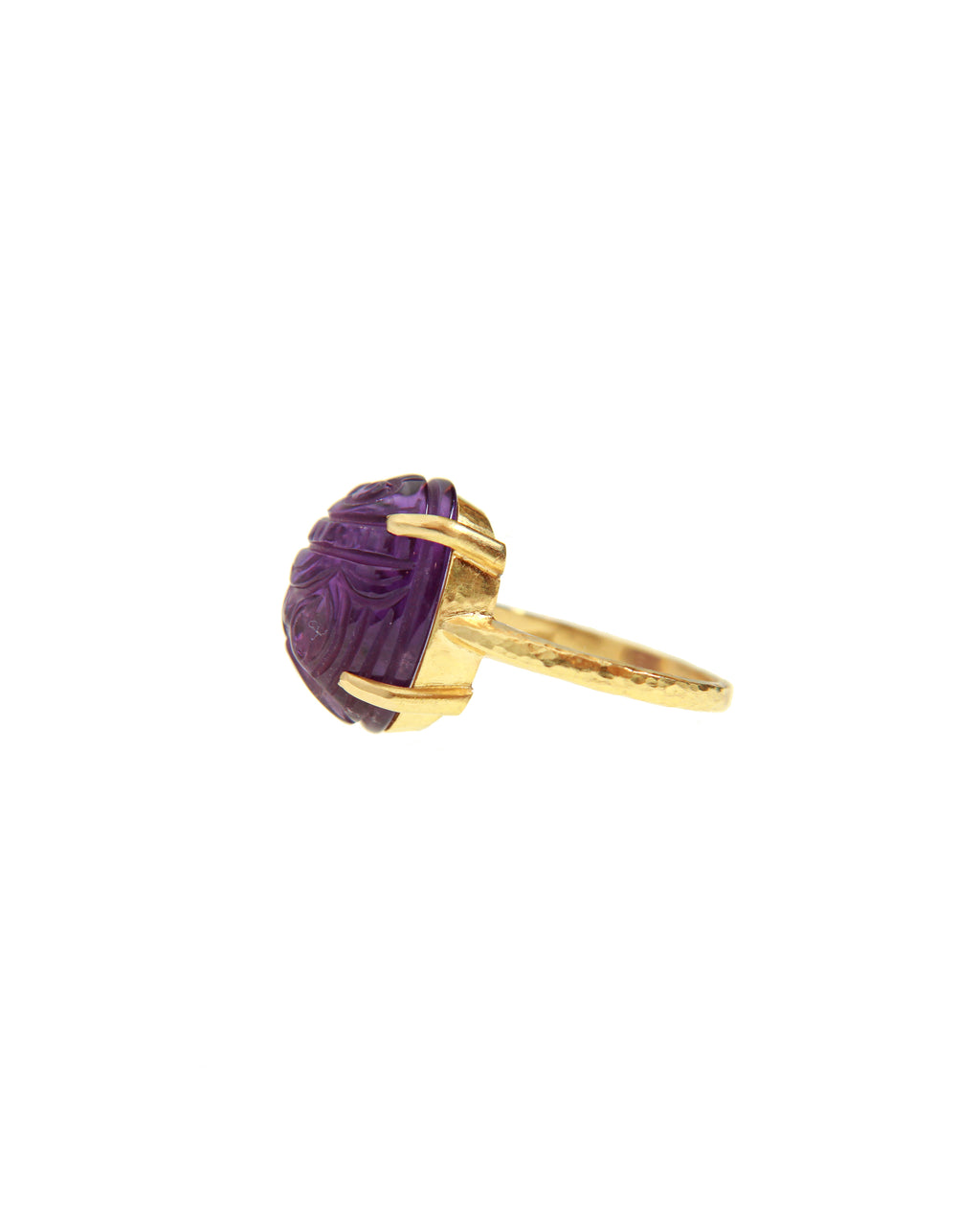 Small Amethyst Scarab Ring