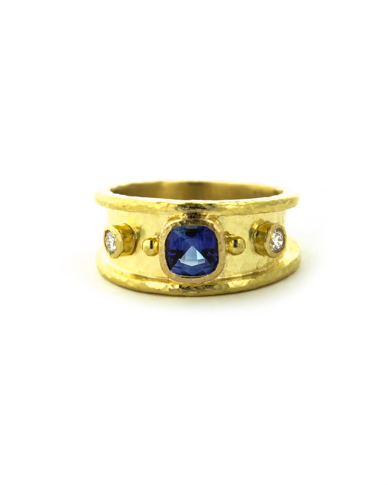 Blue Sapphire and Diamond Cigar Band