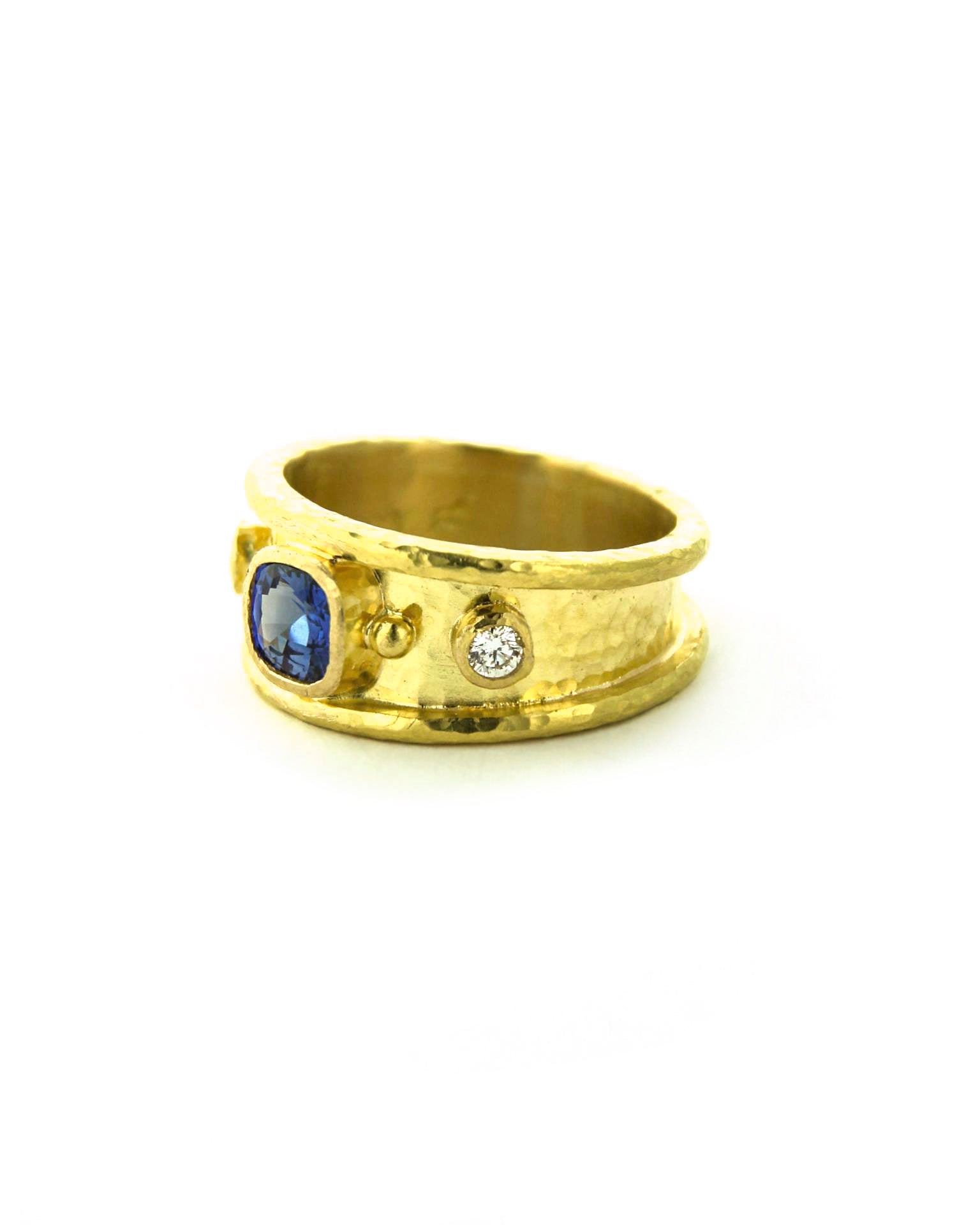 Blue Sapphire and Diamond Cigar Band
