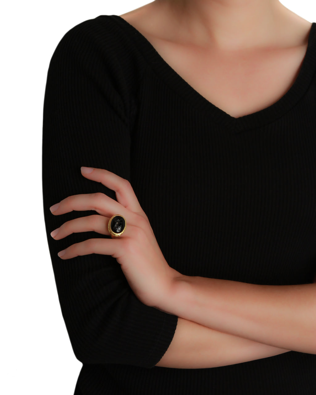 Onyx 'Rearing Horse' Ring