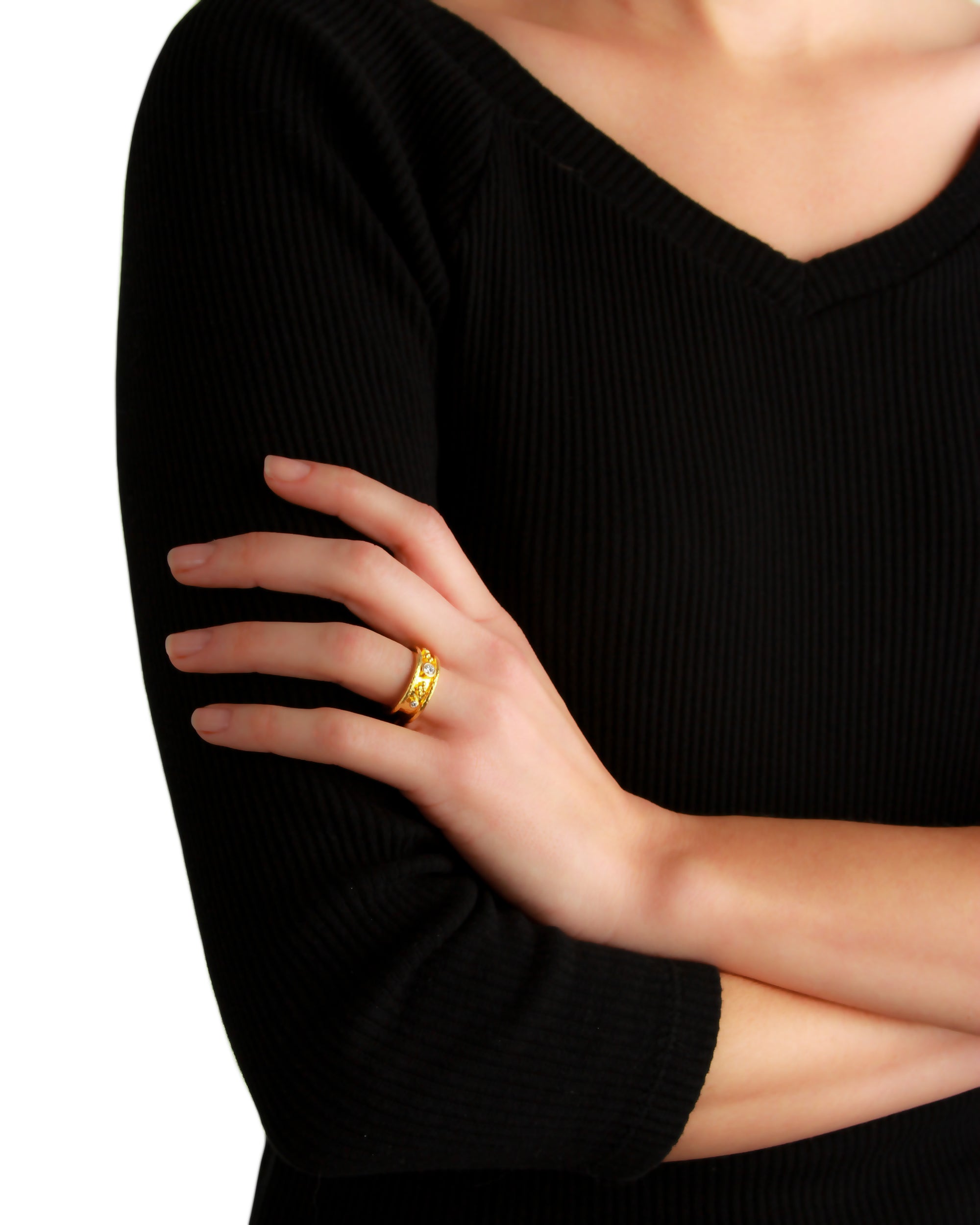 Diamond and daisy Narrow Straight Cigar Band