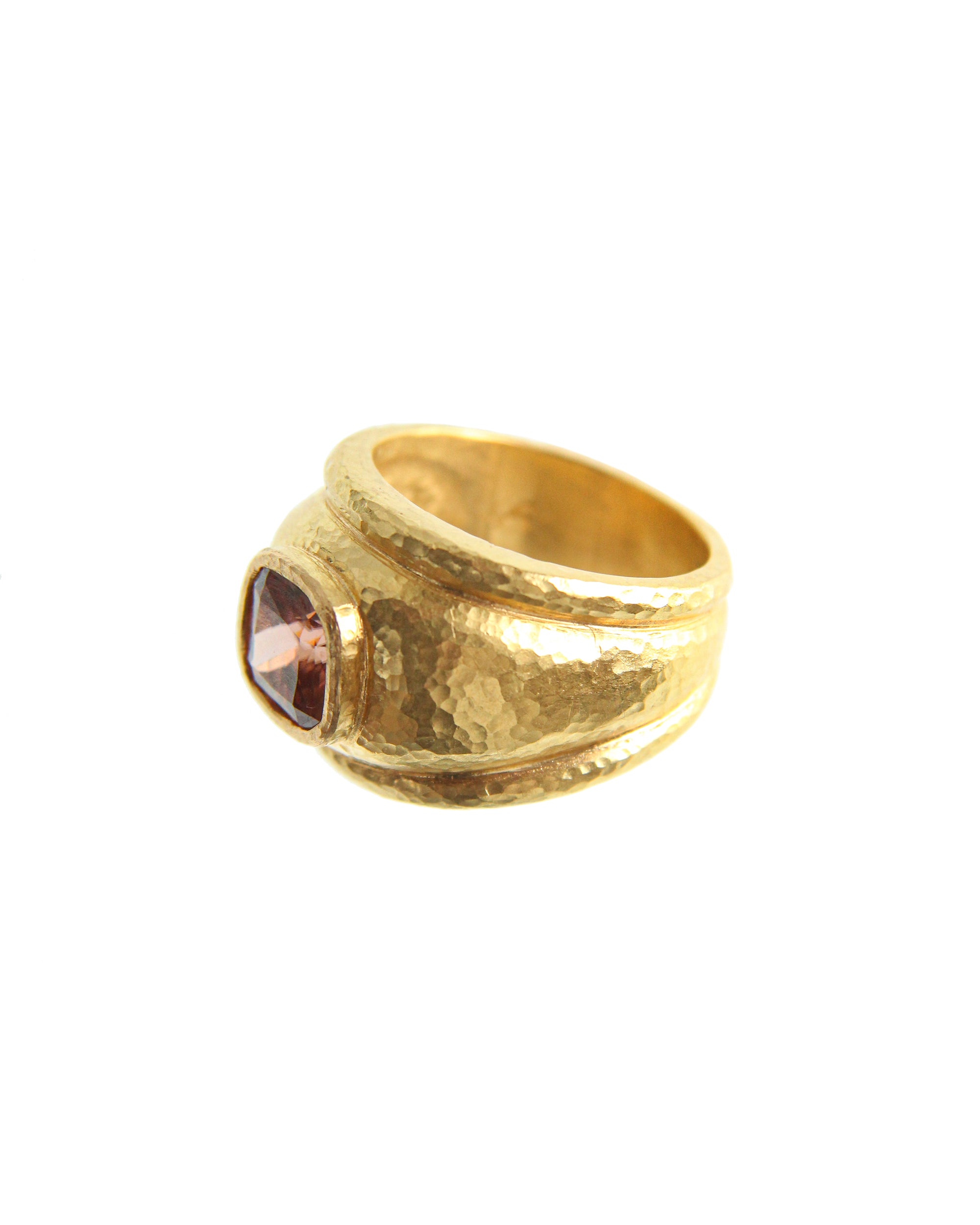 Brown Zircon Puffy Cigar Band